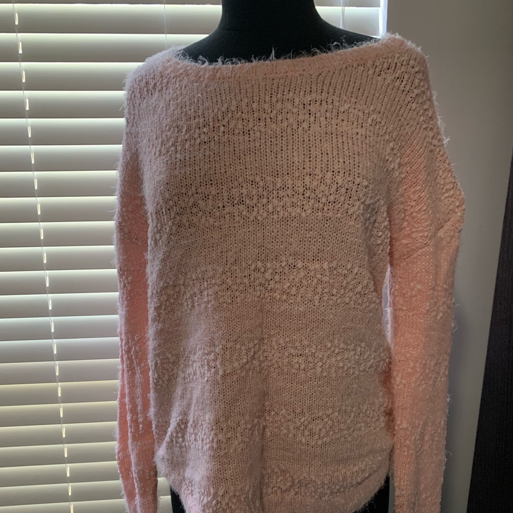 Fuzzy pink sweater